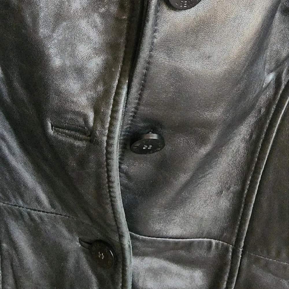 Great preloved condition- Nine West leather blazer. Size Small. Black,heavy. - Picture 2 of 7